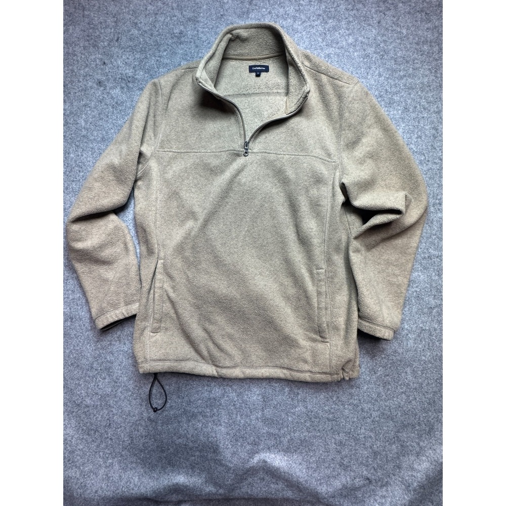 Croft & Barrow Fleece Jacket Mens L Brown Mock Neck Quarter Zip Pullover